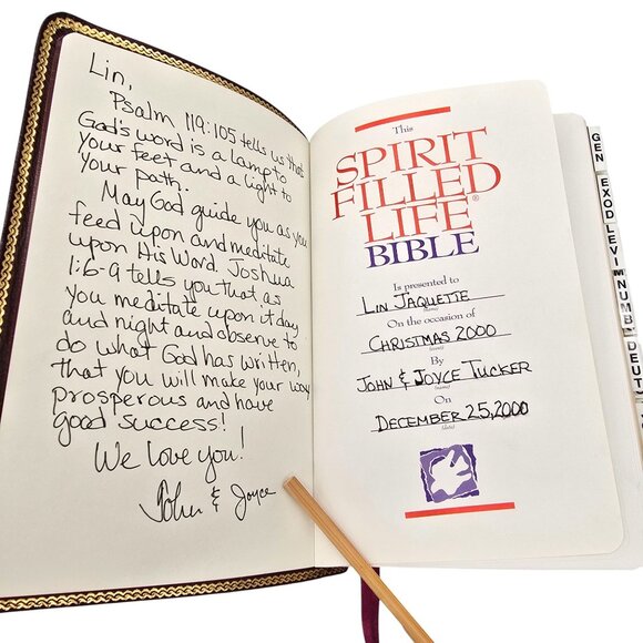 Spirit Filled Life Bible NKJV 2255BG Nelson Burgundy Bonded Leather 1991 - Picture 4 of 16